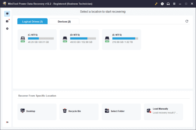 MiniTool Power Data Recovery v12.8 便携版|专业数据恢复工具支持误删/格式化/分区丢失恢复