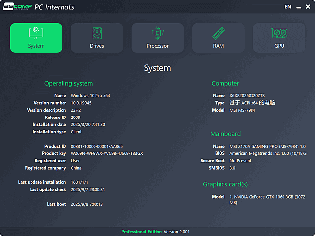 ASCOMP PC Internals Pro v2.101 便携版下载:监控电脑性能与硬件健康状态的管理工具-第1张图片-爱下载 ASCOMP PC Internals Pro v2.101 便携版下载:监控电脑性能与硬件健康状态的管理工具-第1张图片-爱下载