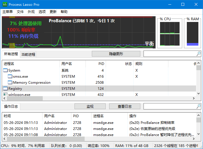 Process Lasso(进程优化工具) v18.2.2.10 / 18.2.3.1 多语便携版-第1张图片-爱下载 Process Lasso(进程优化工具) v18.2.2.10 / 18.2.3.1 多语便携版-第1张图片-爱下载